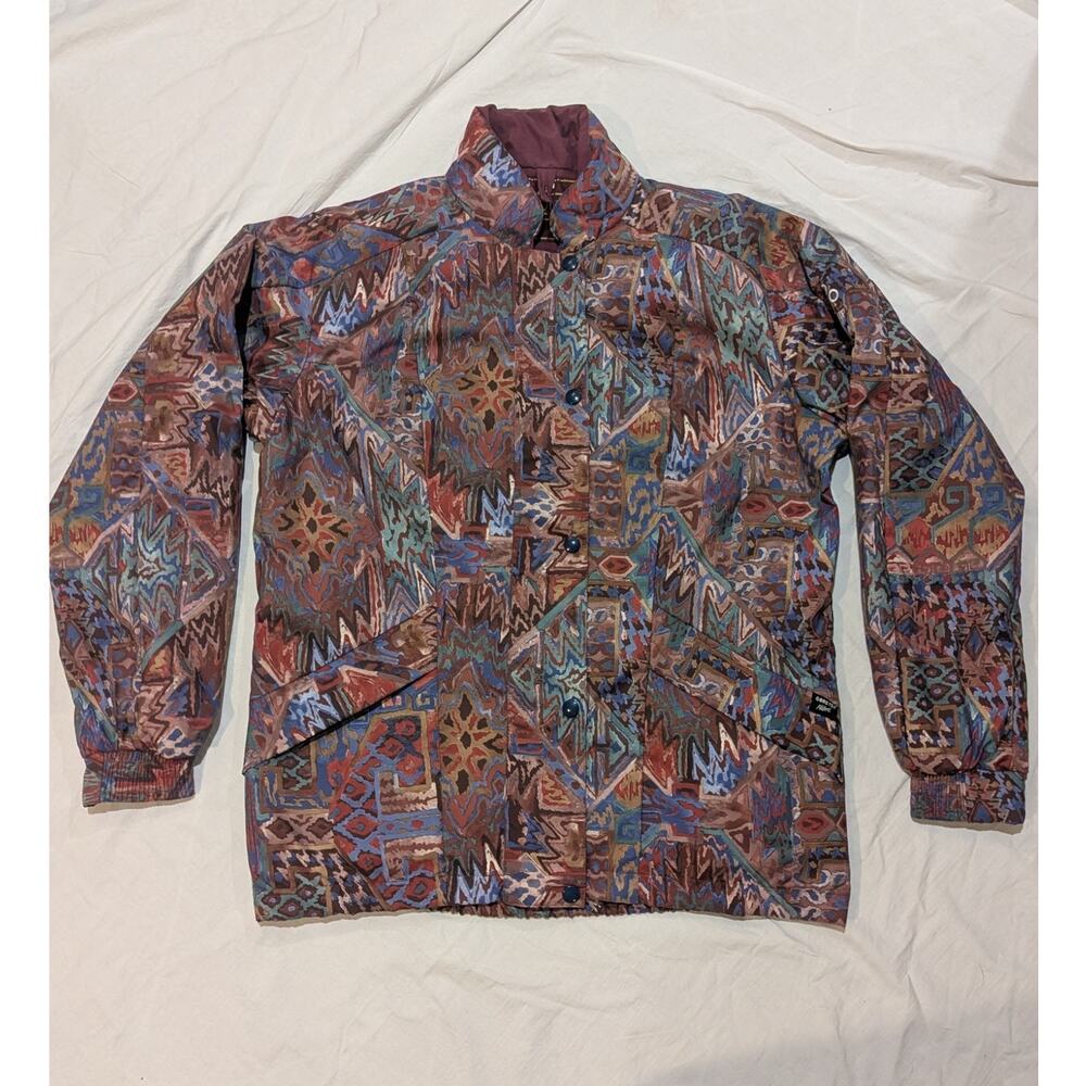 Vintage ProQuip Gore-Tex Golf Rain Jacket Abstract Print Womens 12